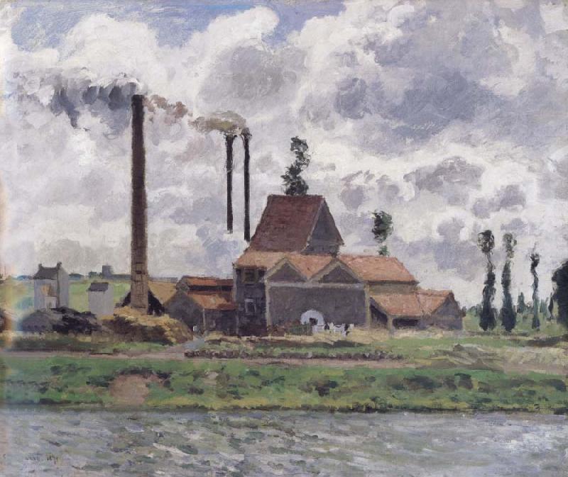 Camille Pissarro Factory near Pontoise Usine pres de Pontoise oil painting picture